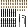 Wood Screw Inserts Kit 40 Sets 1/4"-20 – Furniture Hardware with 3/4" & 1-1/4" Hex Bolts, Pilot Drill Bit, 2 Wrenches for Furniture Assembly, Stripped Hole Repair - size: 40 PCS