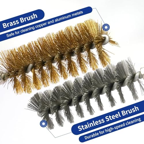18Pcs Bore Brush for Drill,Stainless Steel Wire Wire Brush Drill Attachments with 1/4" Hex Shank for Cleaning Rust Engine Pipe Metal