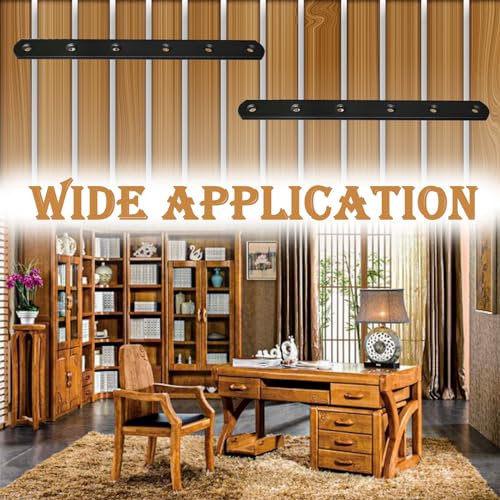20Pack Straight Brackets Black, 6.5Inch 160MM Mending Plate Metal Brackets for Brace, Heavy Duty Joining Plates for Wood Fence Bookcase Cabinet, Straight Brace Repairing Mending Plates - size: 6.3 Inch (20 Pack)