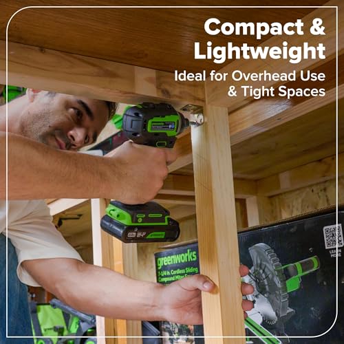 GREENWORKS 24V (5-TOOL) Combo (Drill + Impact Driver + Circular Saw + Multi-Tool + Flashlight), 4.0Ah + 2.0Ah (24,000mAh Power Bank) Batteries, (2) Cables, 65W Rapid Charger - size: 5PCS Combo Kits