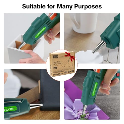 SHJADE Hot Glue Gun with 30 Glue Sticks, 20W Mini Hot Melt Gun Kit(Green) - color: Green