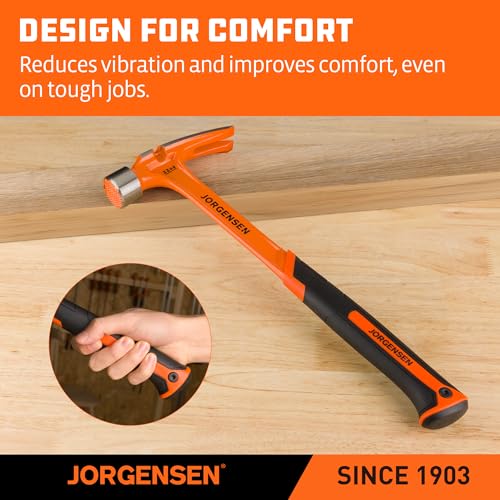 JORGENSEN 22 oz One-piece Forged Framing Claw Hammer with Nail Holder - size: 22 oz
