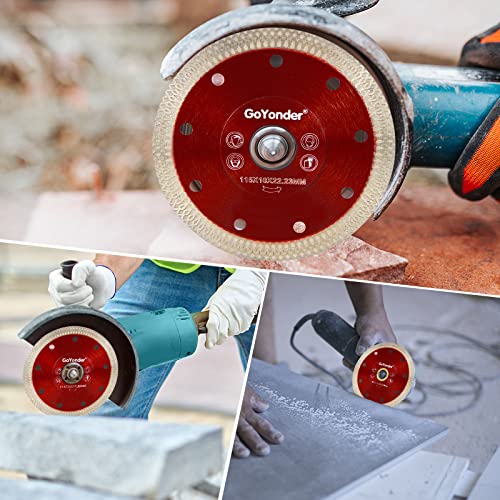 GoYonder Super Thin 4" Grinder Blades Tile Blade, Diamond Saw Blade for Cutting Porcelain Tiles Granite, 105mm Tile Cutting Blade for Angle Grinder (4"-105mm(Red)) - size: 4"-Red