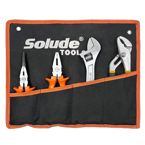 4-Piece Large Pilers and Wrench Set,10 Inch Groove Joint Pliers and Adjustable Wrench with 8 Inch Long Nose and Lineman's Pliers for Home Use and DIY Project - style: 4 Pack 8" & 10"