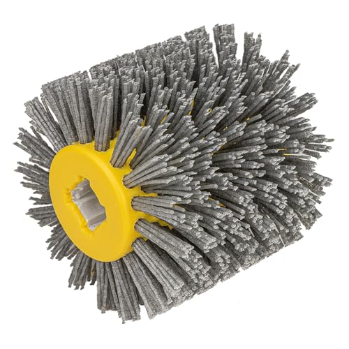 Nylon Bristle Drum, #60, Scale and Rust Stripping, 4.33" x 4", 110x100mm, for Burnishing Polishing Machine - style: Nylon Bristle Drum #60