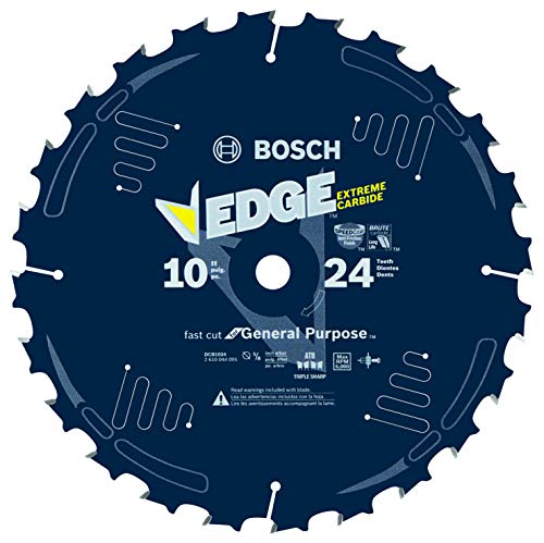 BOSCH DCB1024 10 in. 24 Tooth Daredevil Table and Miter Saw Blade Fast Ripping - size: 10" Diameter, style: 24 Teeth