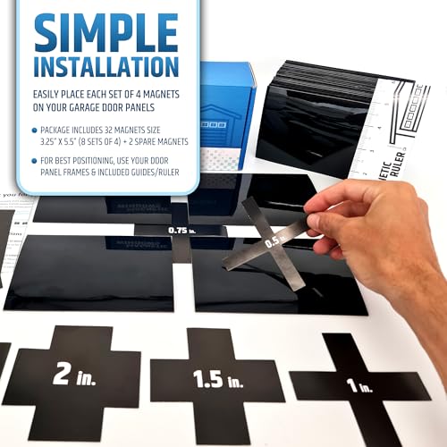Strong & Glossy Magnetic Garage Door Windows (Size Small) - Looks Like Real Window Panels/Faux Panes - Easy to Align & Will Never Fall (Upgraded Magnets) | Fits 2 Car Garage | 32pcs 3.25"X5.5" - style: 32pcs Magnetic Windows - Small