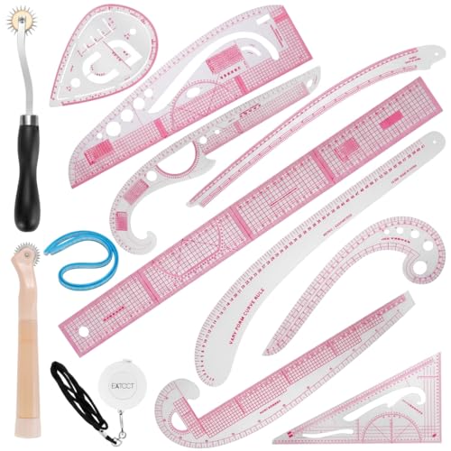 EXTCCT French Curve Ruler Set, 13PCS Sewing Pattern Making Fashion Rulers