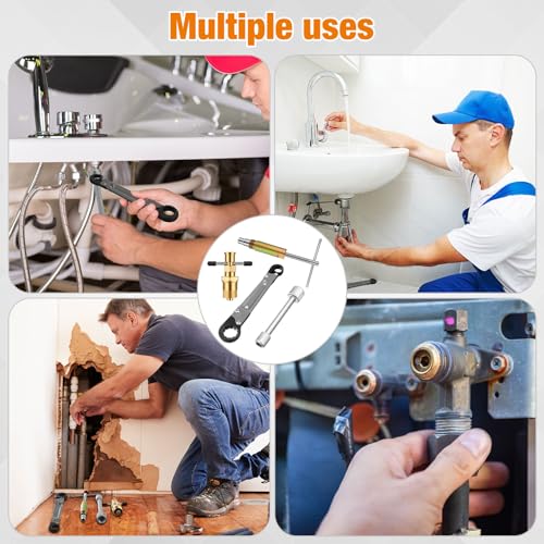 4 Pcs Angle Stop Wrench Kit Plumbing Tool, Olive Ring Removal Tool with Diameter of 1/2", 3/4", Compression Sleeve Puller for 1/2" Compression Fitting, Install Angle Stop Nut (Olive,Grey) - size: Grey, style: Olive