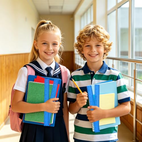 36 Pack 12" Clear Blue Plastic Rulers, Back to School Measuring Supplies - color: Blue
