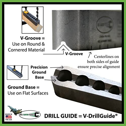 The Original V-DrillGuide®! Big Gator Tools MDG1000NP Metric Drill Guide (3-9.5mm)