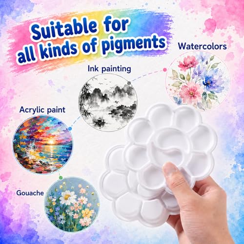 Paint Trays Bulk 50 Pcs White Disposable Petal Palettes
