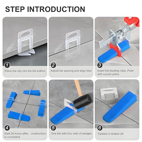 Tile Leveling system Plier Hand Floor Pliers Tiling Installation Tool Tile Locator Leveling System for DIY Ceramic Tile Stone Wall Tile Spacers Adjustment blue - size: 1/32" 2000pcs tile leveling system