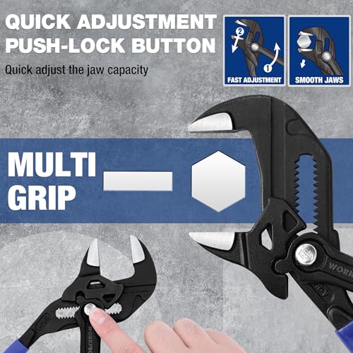 WORKPRO 7-Inch Pliers Wrench, High Lever Ratio Wrench Plier - size: 7-Inch