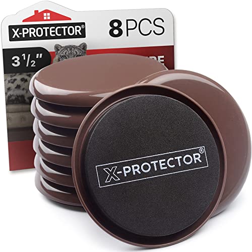 Furniture Sliders for Carpet X-PROTECTOR - 8 PCS 3 1/2" Moving Pads - size: 8 PCS 3.5", For Carpet