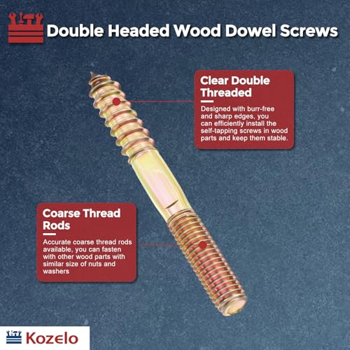 10pcs Hex Drive Hanger Bolts W/Driver M8-1.25x70 Zinc Plated - size: M8-1.25x70mm