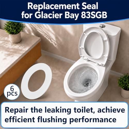 6PCS Dual Flush Toilet Seal Replacement Kit for Glacier Bay 83SGB, Suitable for Toilet Tank Leak Repair, White Rubber 83SGB Replacement Seal