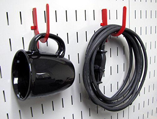 Wall Control KT-200-DLX R Slotted Storage Panel Deluxe Hook Kit, Red - color: Red