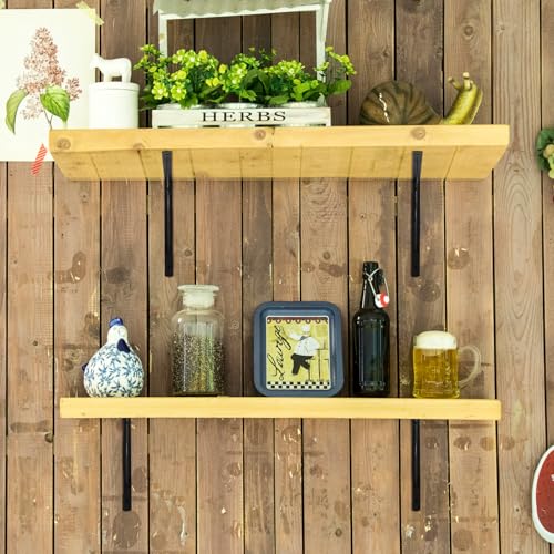 8 Pcs Heavy Duty Shelf Brackets, Floating Metal Shelf Brackets, Metal Wall Mount L Shaped Shelves Support Angle Brackets for Heavy Duty Floating Shelves Shelf Brackets (11.81 inch x 7.48 inch) - size: 11.81 x 7.48 inch Black
