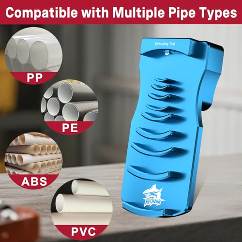 9-in-1 Inner & Outer PVC Pipe Deburring Tool Kit,Chamfers PVC Chamfer Tool - color: Blue Plus
