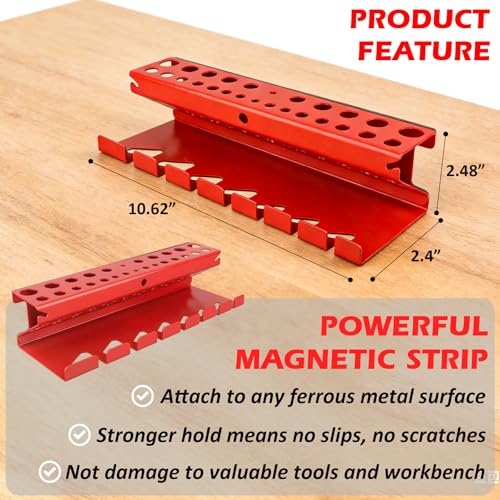 MUTUACTOR Magnetic Screwdriver Rack,1PCS Heavy Duty Magnetic Mount Red Screwdriver Organizer,Magnetic Tool Holder Durable Storage Holder for Multiple Screwdriver Plier Shear Tool Chest Cart Workbench - style: Red Drill Bits Wrench Holder
