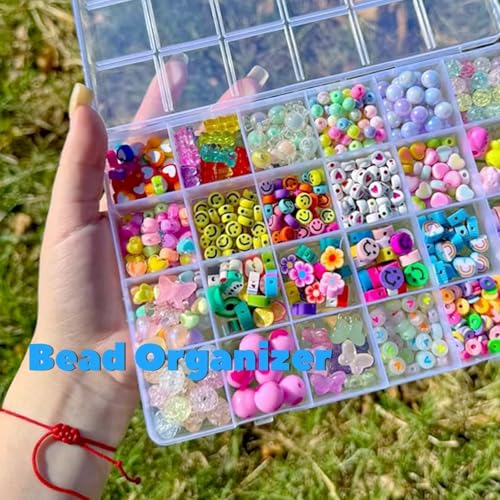 32-Grid Clear Plastic Beads Jewelry Organizer Box Small Parts Storage-2pack - color: Transparent