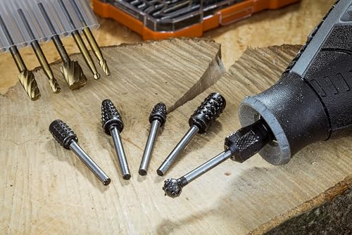 10PCS Rotary Burr Wood Carving Rasp Files Set with 1/8" Straight Shank - size: 1/8" Straight Shank (10 Pcs)
