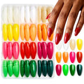 12 Color Press on Nails 288Pcs Medium Almond Fake Nails with Solid Color False Nail Press ons shiny Reusable Acrylic Glue on Nail Full Cover Stick on Nail for Women Manicure - color: Style-23