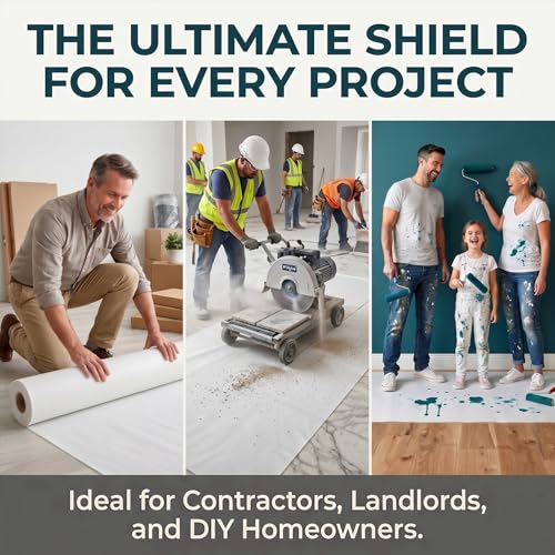 40"x100' Temporary Floor Protection, Self-Adhesive Floor Covering, 333 sqft - size: 40" x 100'