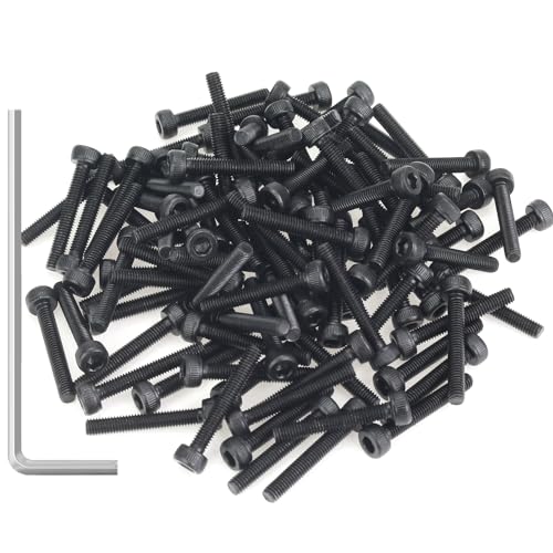 105 Pieces M3 x 20mm Socket Head Cap Screws, Thread Pitch 0.5mm, Sutemribor M3 Black Screws, 12.9 Grade Alloy Steel, Black Oxide Finish, Fully Threaded - size: M3 x 20mm, style: Socket Head