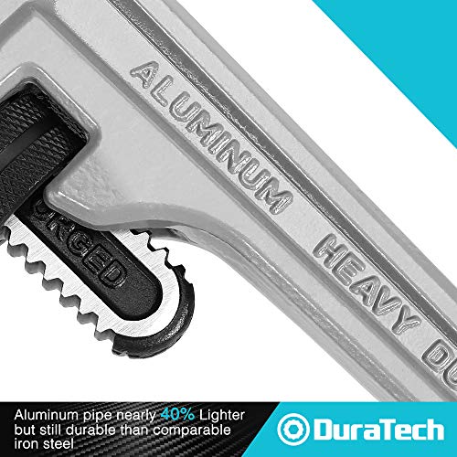 DURATECH 3-Piece Aluminum Straight Pipe Wrench Set, 10",14" and 18" - size: 10, 14, 18-inch, style: Straight