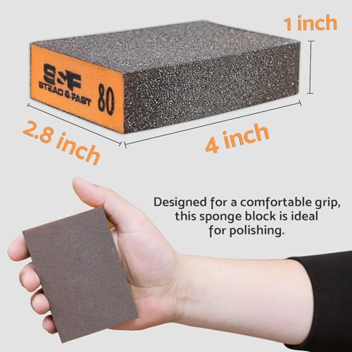 S&F STEAD & FAST Sanding Sponge 60 80 120 180 220 320 Grit 10 Pcs