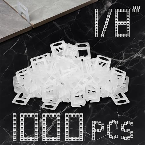 Storystore 1000pcs Tile Leveling System Clips 1/8 Inch Tile Spacers - size: 1/8 Inch 1000 Spacers