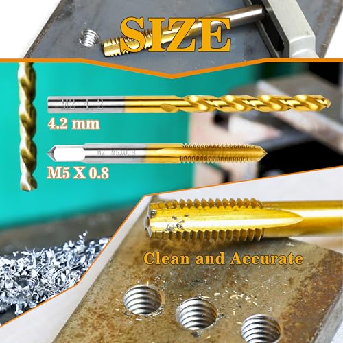 M5x0.8 Tap and 4.2mm Drill Bit for Metal,M2 HSS Metric Drill and Tap Set - size: M5 x 0.8 Tap, 4.2mm Drill