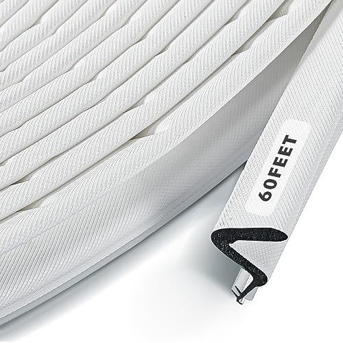 BBTO Weather Stripping Door Window Seal V-Shaped Foam Kerf,60 Feet,White - color: White, size: 60 Feet