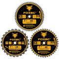 FOXBC 7-1/4 inch Circular Saw Blade 24T 40T 60 Tooth Combo Pack, Finish Wood Cutting with 5/8" Arbor, Diamond Knockout