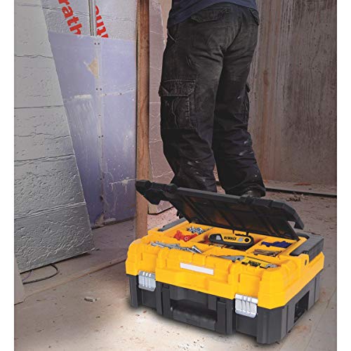 DEWALT TSTAK Tool Organizer, Small Parts and Screw Organizer Tool Box with Removable Compartments, (DWST17805) - size: 17.25" L x 13.25" W x 4.62" H