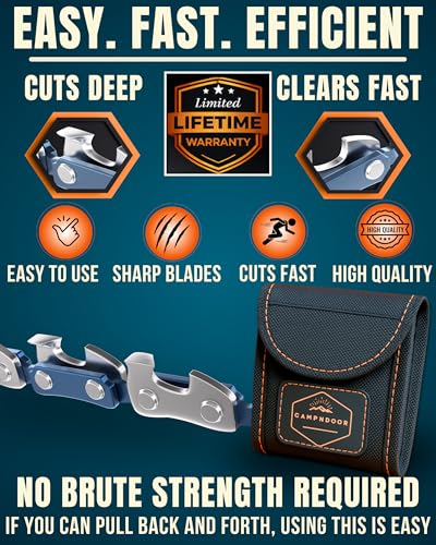Pocket Chainsaw Survival Gear and Supplies - Orange Strap Hand Chain Saw - color: Orange Handles