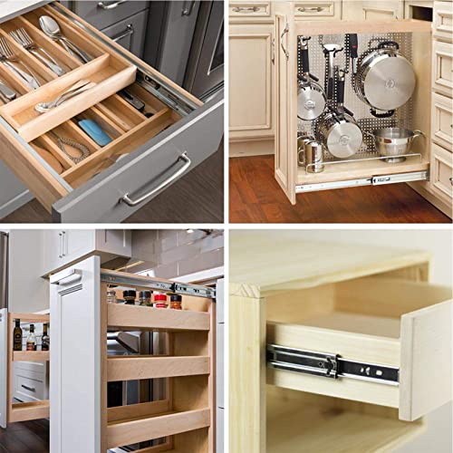 LONTAN 1 Pair Soft Close Drawer Slides 18 Inch Heavy Duty Cabinet Rails - color: Silver-Soft Close, size: 18 Inch - Drawer Slide