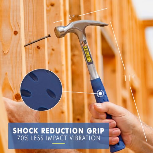 ESTWING Rip Hammer, 12oz Smooth Face, Shock Reduction Grip, E3-12S - size: 12 oz (Ounces)