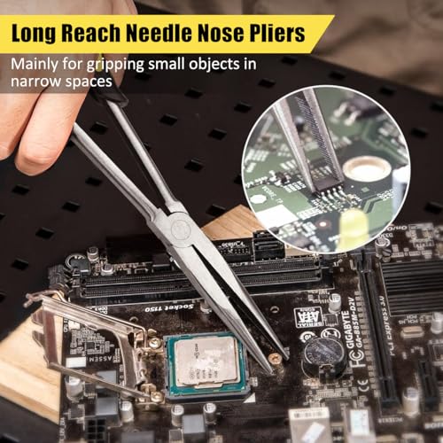 Long Needle Nose Pliers-11’’, for Home,Fishing, Jewelry,Crafts, 2pcs - size: Two-11in