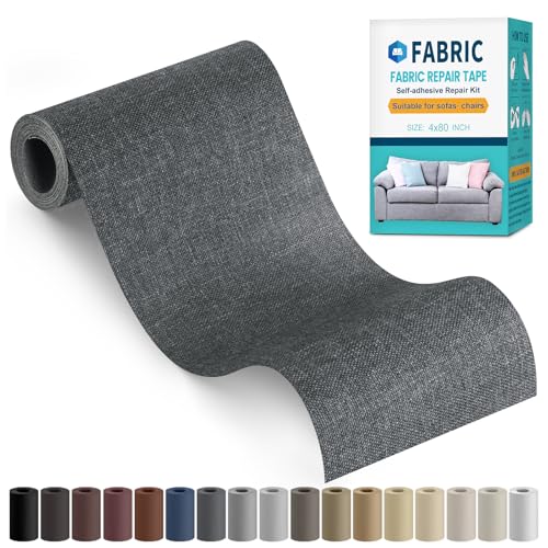 Fabric Repair Tape,4"x80"Self-Adhesive Linen Repair Tape Patch Kit Darkgrey - color: Dark Grey, size: 4" x 80"