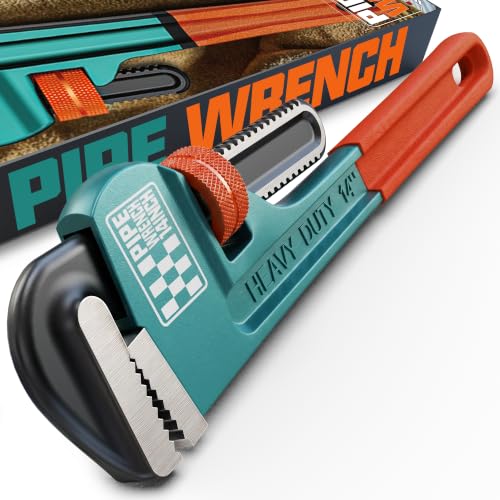 Heavy Duty Pipe Wrench, 14" Adjustable Straight Plumbing Wrench, High Drop-Forged jaws, Professional Pipeline Tool for Water Pipe Fittings, Mechanical assembly, Workshop Operations - size: 14inch