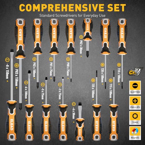 86-Piece Magnetic Screwdriver Set, Torx/Slotted/Phillips Precision Screwdrivers, SAE & Metric Magnetic Nut Driver Set, Screwdriver Bits, Bit Holder with Sturdy Tool Box - style: 86-Piece Upgrade Magnetic Screwdriver Set