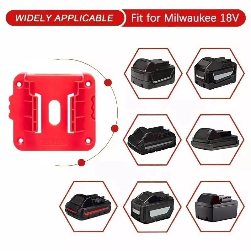Tool Holder and Battery Holder for Milwaukee M18 18V, 10 Pack power hanger Wall Mount Organizer Storage Shelf with Screws