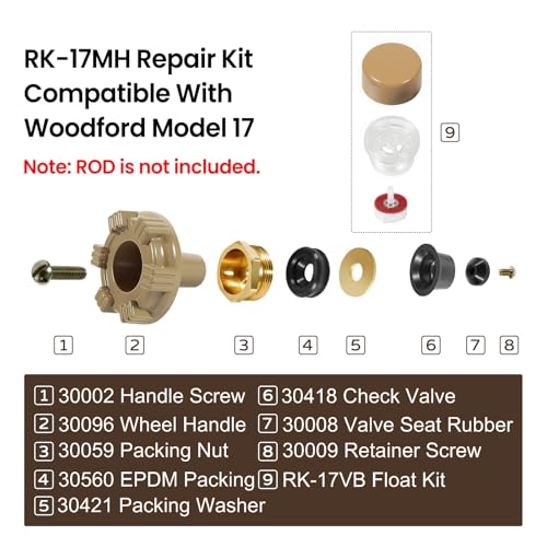 RK-17MH Repair Kit, Woodford Model 17 Repair Kit for Outdoor Faucets - color: RK-17MH