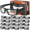 OXG Safety Glasses Protective Eyewear Men Women, ANSI Z87.1 Work Glasses Scratch Impact Resistant for Industrial Shooting - color: Clear-12