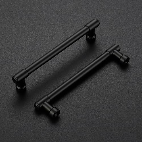 Ravinte Matte Black Kitchen Pulls Cabinet Handles 5 Inch 5 Pack - color: Matte Black, size: 5 Inches Hole Center