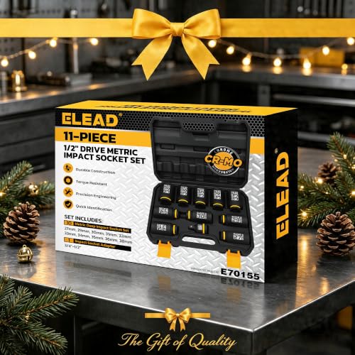 1/2'' Drive Deep Impact Socket Set: 11-Piece Metric Wheel Axle Nut Wrench Large Jumbo 27mm 29mm 30mm 31mm 32mm 33mm 34mm 35mm 36mm 38mm Car Spindle Joint High Torque Truck Bearing Locknut - style: Metric 6-Point