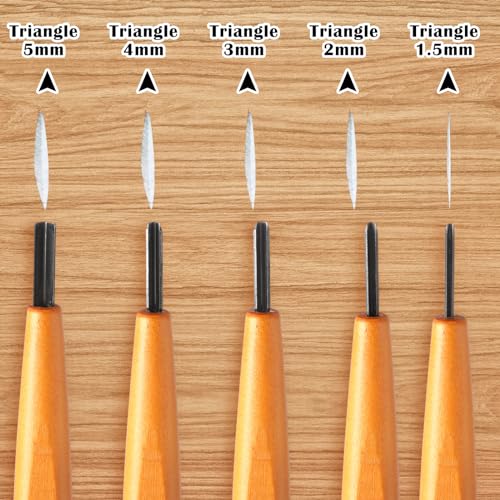 WILLBOND 5 Pcs Linoleum Carving Tool Set Wood Handle Linocut,Classic - style: Classic